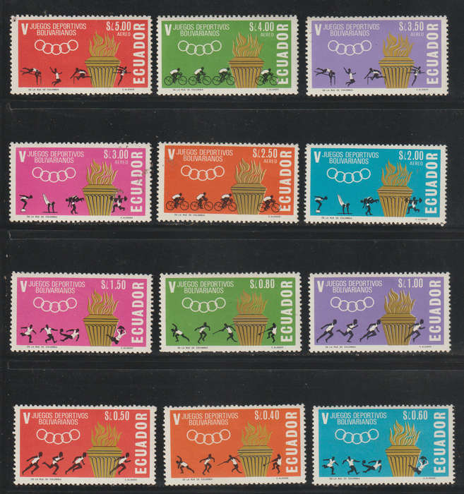 Ecuador UMM Sets The 5th Bolivar Games Quito Ecuador 1965 (Both Sets)