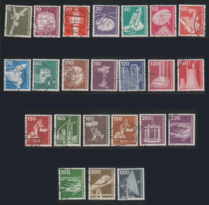 Germany CTO Full Set of Industry and Tecnic 1975-1982 CV R250