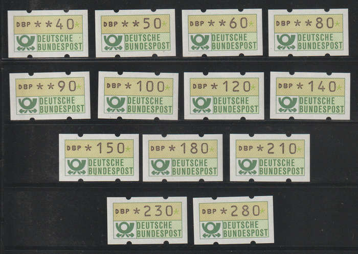 Germany Scarece UNN Set of ATM Stamps 1981-1999