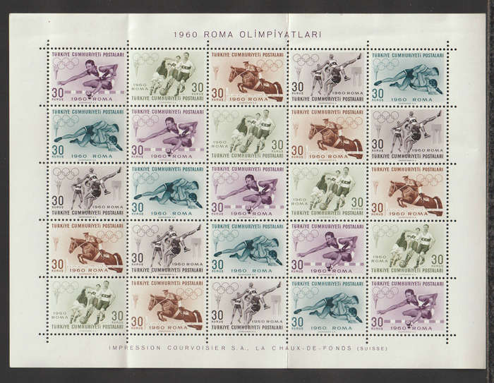 Turkey UMM Fullsheet Olympic Games 1960