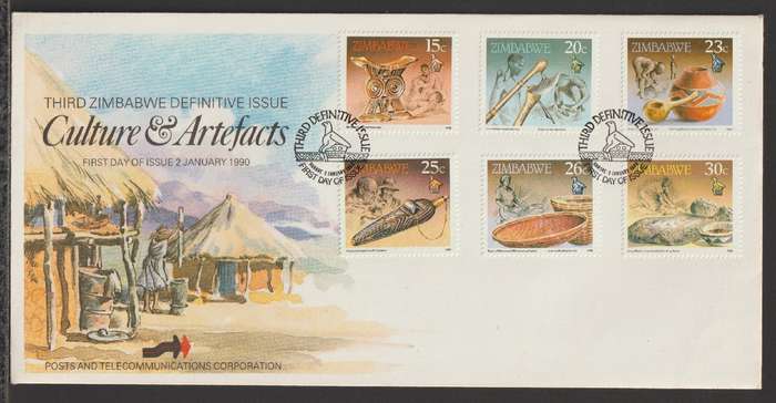 Zimbabwe FDC Cultural Artifacts 1990 CV R60+