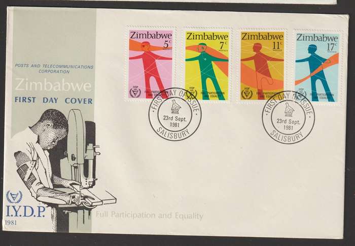 Zimbabwe FDC International Year of Disabled Persons 1981 CV R35+