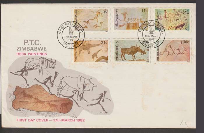 Zimbabwe FDC Rock Paintings 1982 CV R280+
