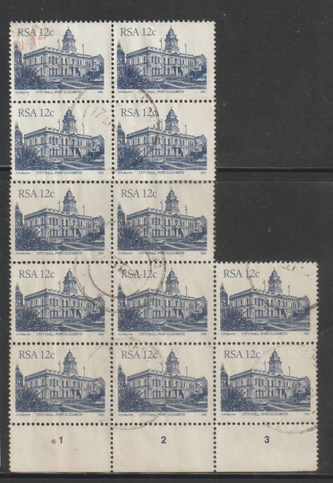SA CTO Block of 12 Stamps