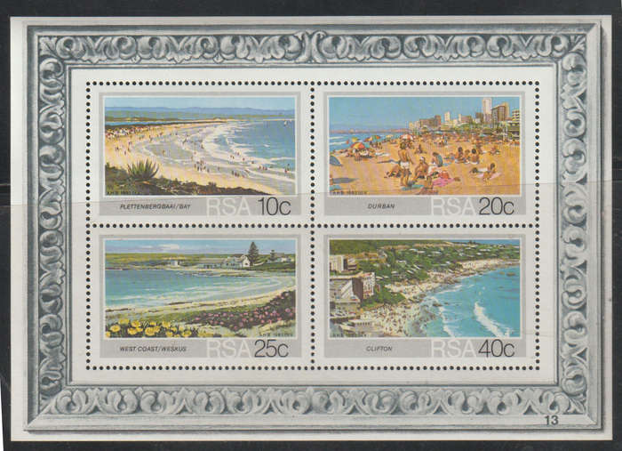 South Africa UMM Minisheet Tourism Beaches 1983