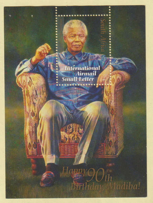South Africa UMM Minisheet Airmail The 90th Anniversary of the Birth of Nelson Mandela 2008