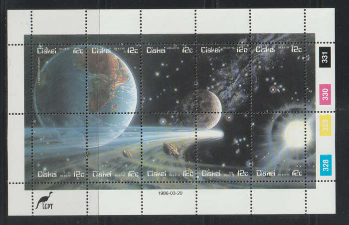 Ciskei UMM Minisheet Halley's Comet 1986