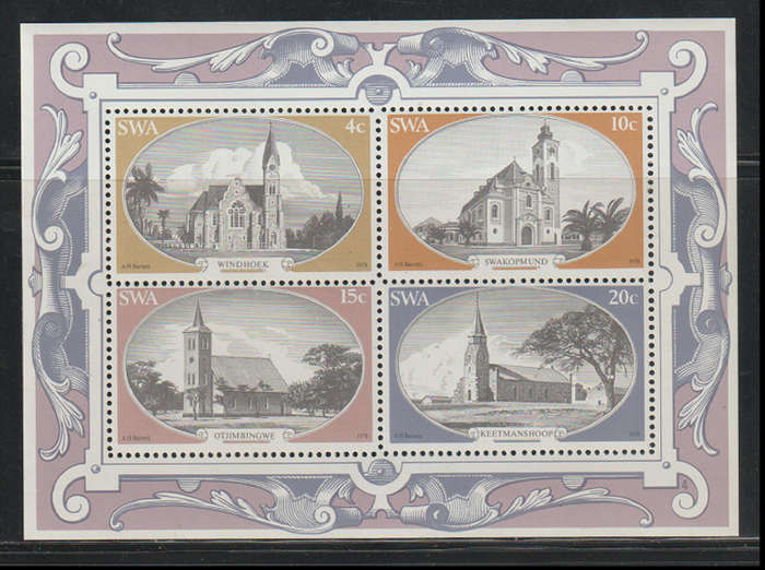 SWA UMM Minisheet Historic Churches 1978