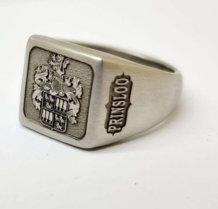 Stainless Steel Custom Engraved Family Crest Rings