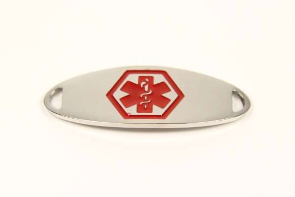 Mini Red Classic Stainless Medical ID Tag Bracelet & Chain
