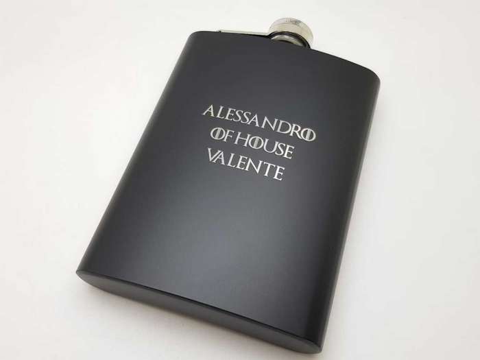 Black Personalised Hip Flasks 8oz (240ml) including engraving