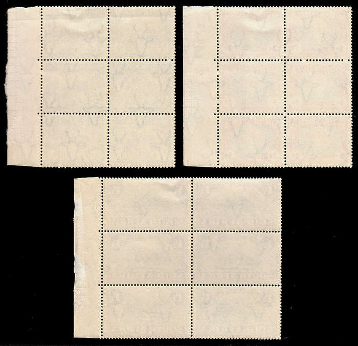 SOUTH AFRICA 1939 HUGUENOTS LANDING SET IN MARGINAL SHEET NUMBER BLOCKS OF 6, STAMPS MNH SACC 81-81