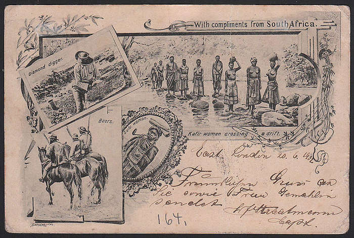 CGH 1902 'With Compliments of South Africa' Postcard with Four Different Vignettes