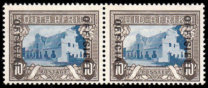 UNION OFFICIALS 1940 WITH 'OFFICIAL AT LEFT' 1Os PAIR VERY FINE MNH SACC 36 R10000