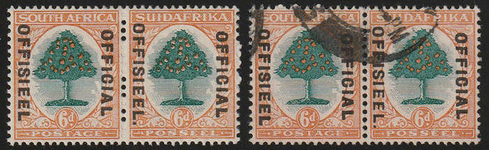 UNION 1930-47 ROTOS OFFICIALS 6d LMM PLUS USED PAIRS EACH WITH STOP AFTER L VAR. SACC 16b X 2. R3800