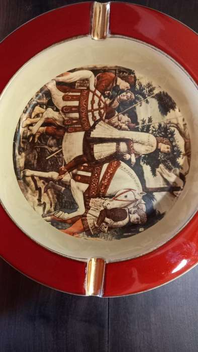 ASHTRAY LARGE MAGNIFICENT AND HEAVY - Vintage Porcelain Hand Made In Florentine Italy