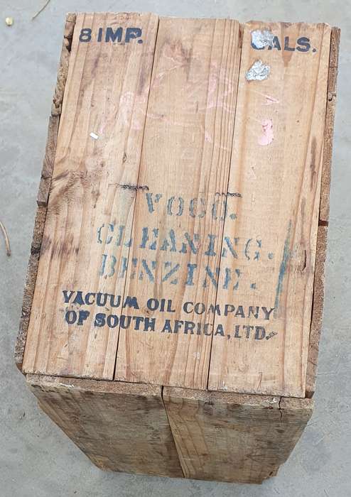 Vintage wooden MOBIL oil crate as per photos