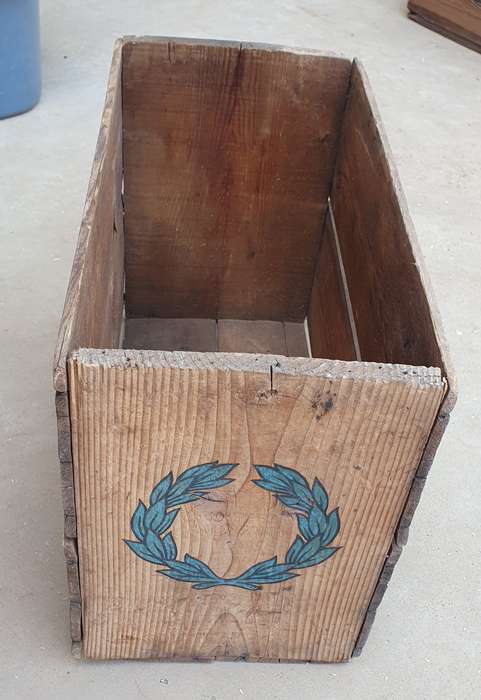 Vintage wooden paraffin crate as per photos