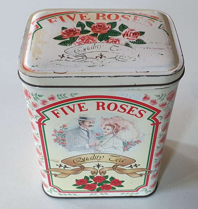 FIVE ROSES tea tin as per photos