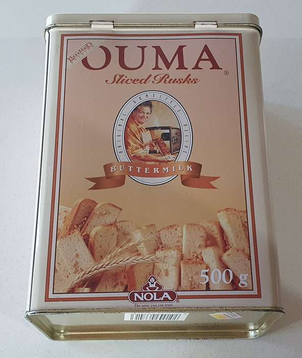 OUMA RUSKS tin as per photos