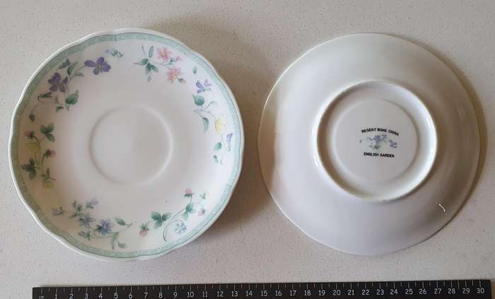 2 x Regent Bone China - English Garden saucer as per photos