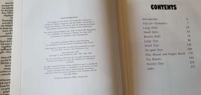Favourite DOLLS & TOYS by Jean Greenhowe's - Hard cover book