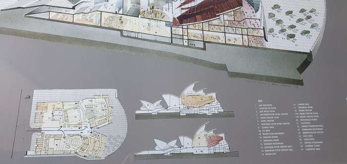 Vintage framed architectural poster of the Sydney opera house -  as per photo