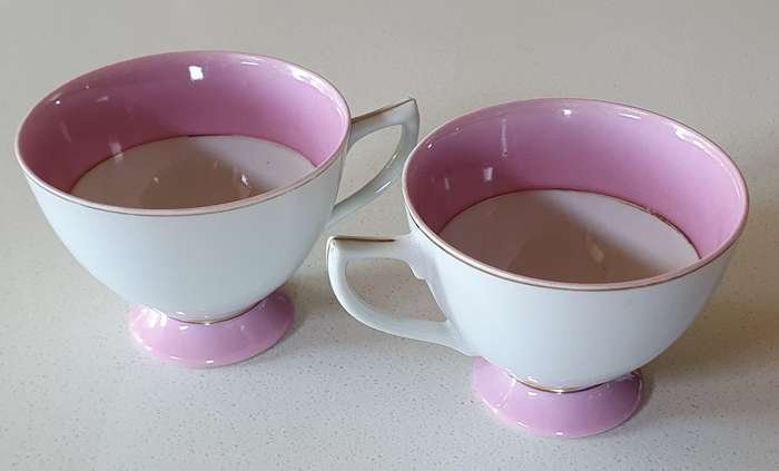 Two vintage pink Princess cups as per photos