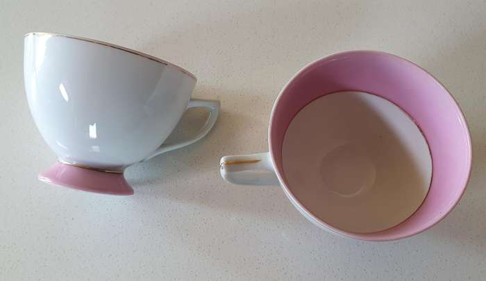 Two vintage pink Princess cups as per photos