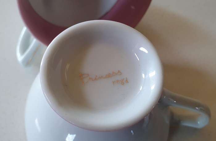 Two vintage pink Princess cups as per photos