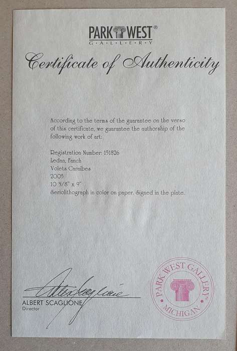 LEDAN FANCH high quality print with certificate as per photos