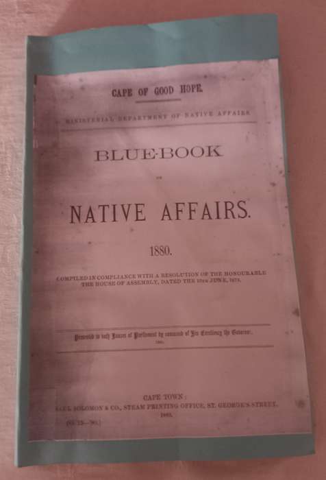 Blue-Book on Native Affairs - 1880 (scarce)