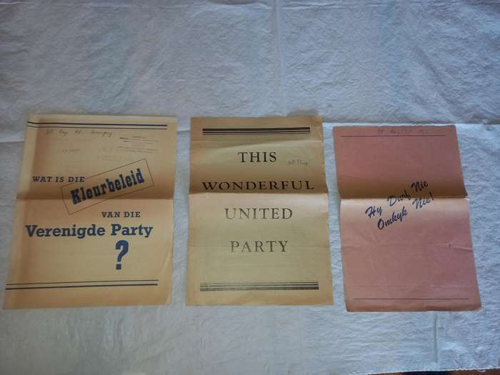 3 x Political  - A 4 Pamphlets, from the  NP, 1950s