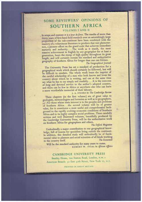 Southern Africa A Geographical study - Volume II Economic and Human Geography
