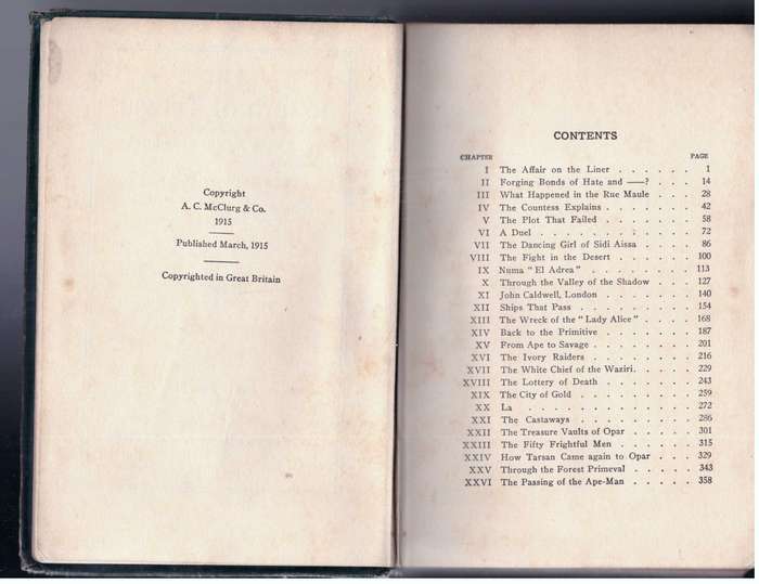The Return of Tarzan Hardcover - 1915