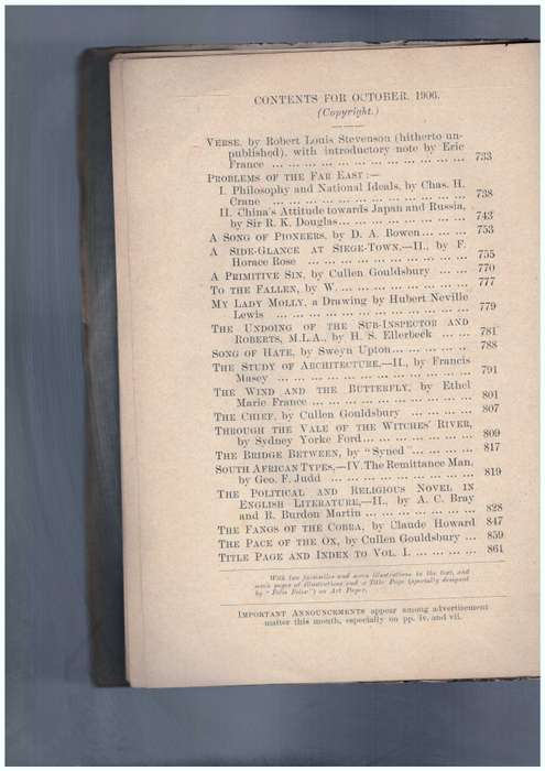 The South African Magazine - October, 1906
