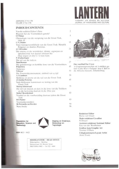 Groot Trek Herdenkingsfees,   Lantern Journal, Oct 1988, volume 37, No 6