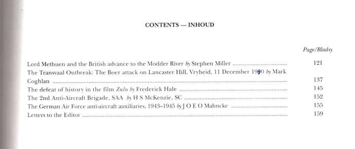 Military History Journal / Krygshistoriese Tydskrif, Modder River, Anglo Boer-War, etc..
