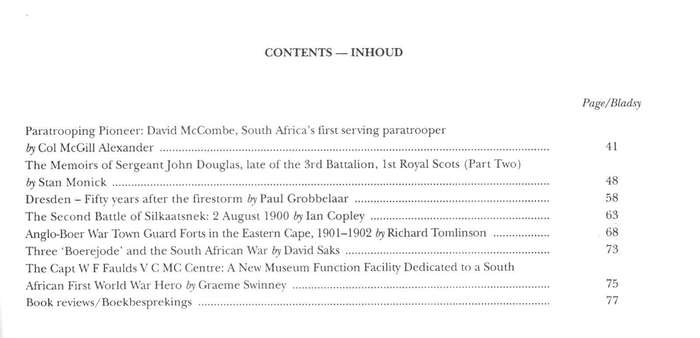 Military History Journal / Krygshistoriese Tydskrif,  Anglo-Boer War, SA Paratrooping, etc..