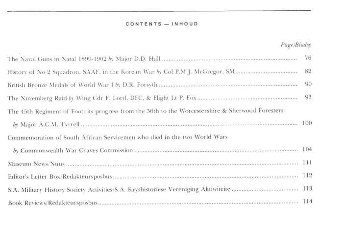 Military History Journal / Krygshistoriese Tydskrif,  The Naval Guns in Natal 1899-1902, etc..