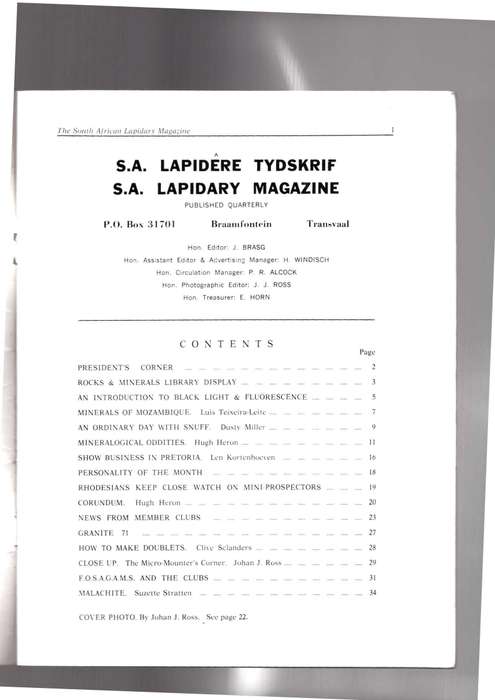 S.A. Lapidary / Lapidere,  Magazine - Tydskrif