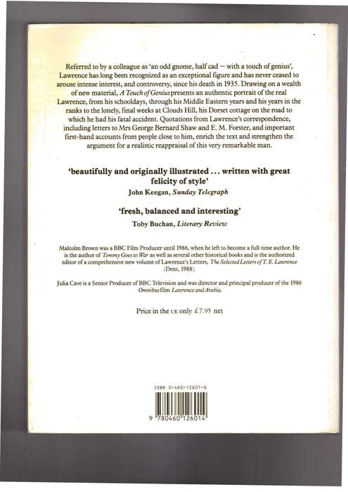 A touch of Genius, The life of T.E. Lawrence