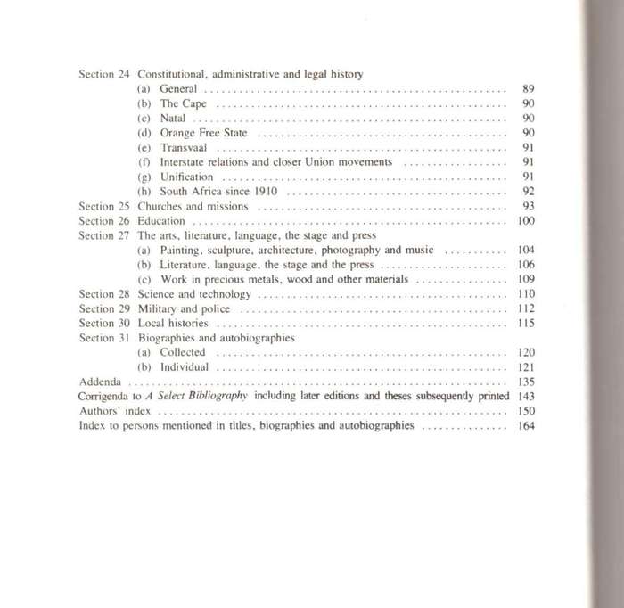 Supplement to A Select Bibliography of South African History, A Guide for Historical Research