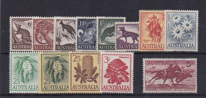 Australia 1959/61 set 13 values very fine unmounted mint
