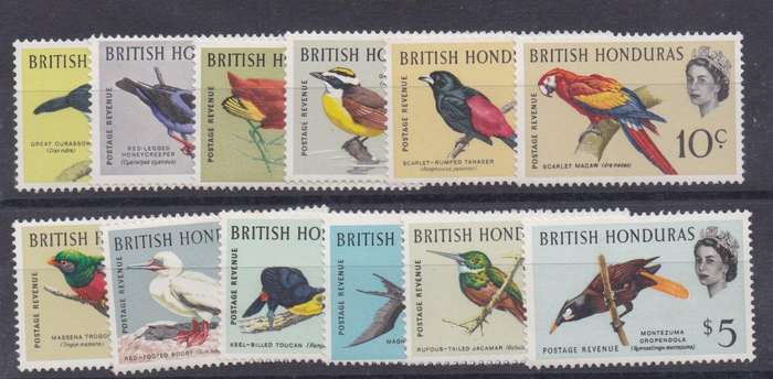 British Honduras 1962 Birds set of 12 very fine unmounted mint