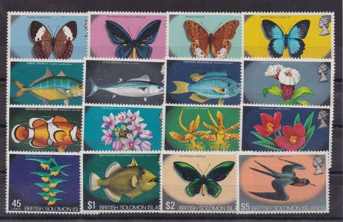 British Solomon Islands 1972 Nature set of 16  very fine unmounted mint