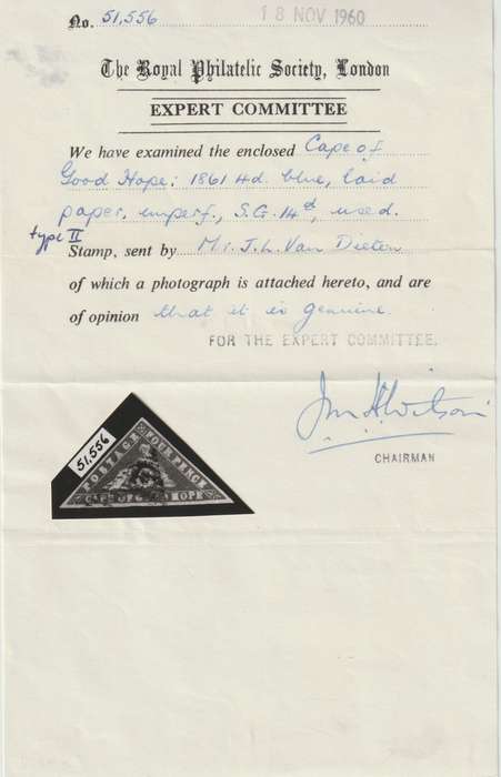 Cape of Good Hope 1861 Wood Block 4d blue  excellent colour and margins, superb used