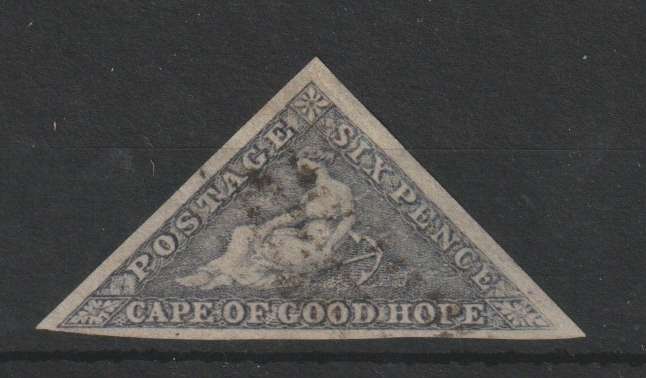 Cape of Good Hope 1855  6d slate-purple on blued paper with clear margins very fine used