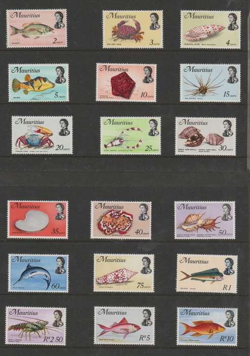 Mauritius 1969 Definitive set of 18 very fine unmounted mint