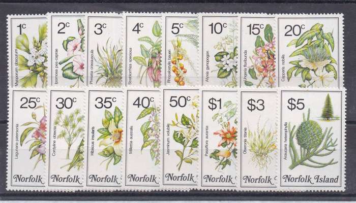 Norfolk Island 1984 Flowers set of 16 very fine unmounted mint